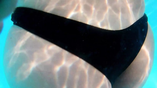 He suddenly takes my bikini off to fuck me in the swimming pool